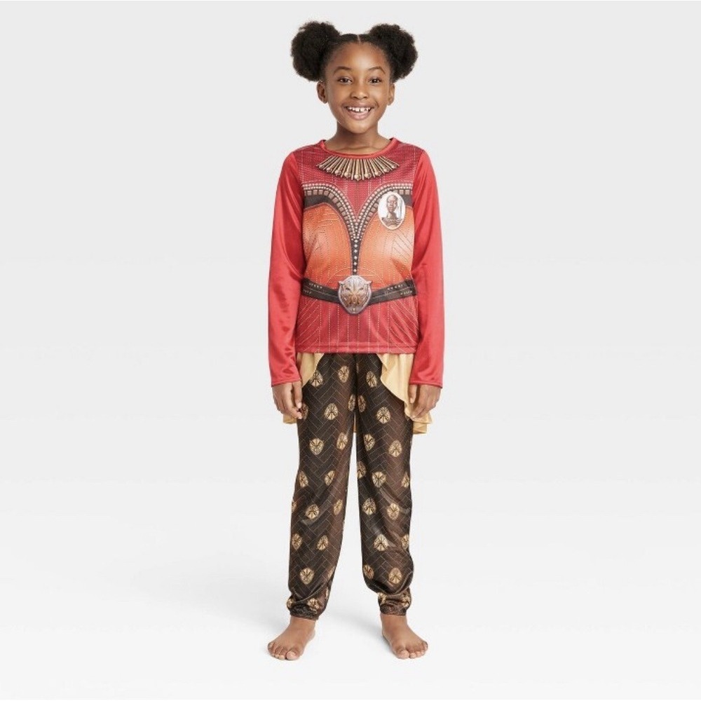 Girls' Marvel wakanda forever Okoye 2pc pajamas‎ Red XS 4-5 Black Panther NWT